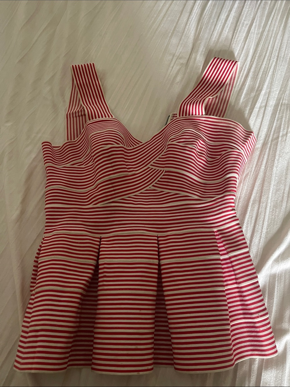 HD in Paris Red and White Striped Peplum Tank